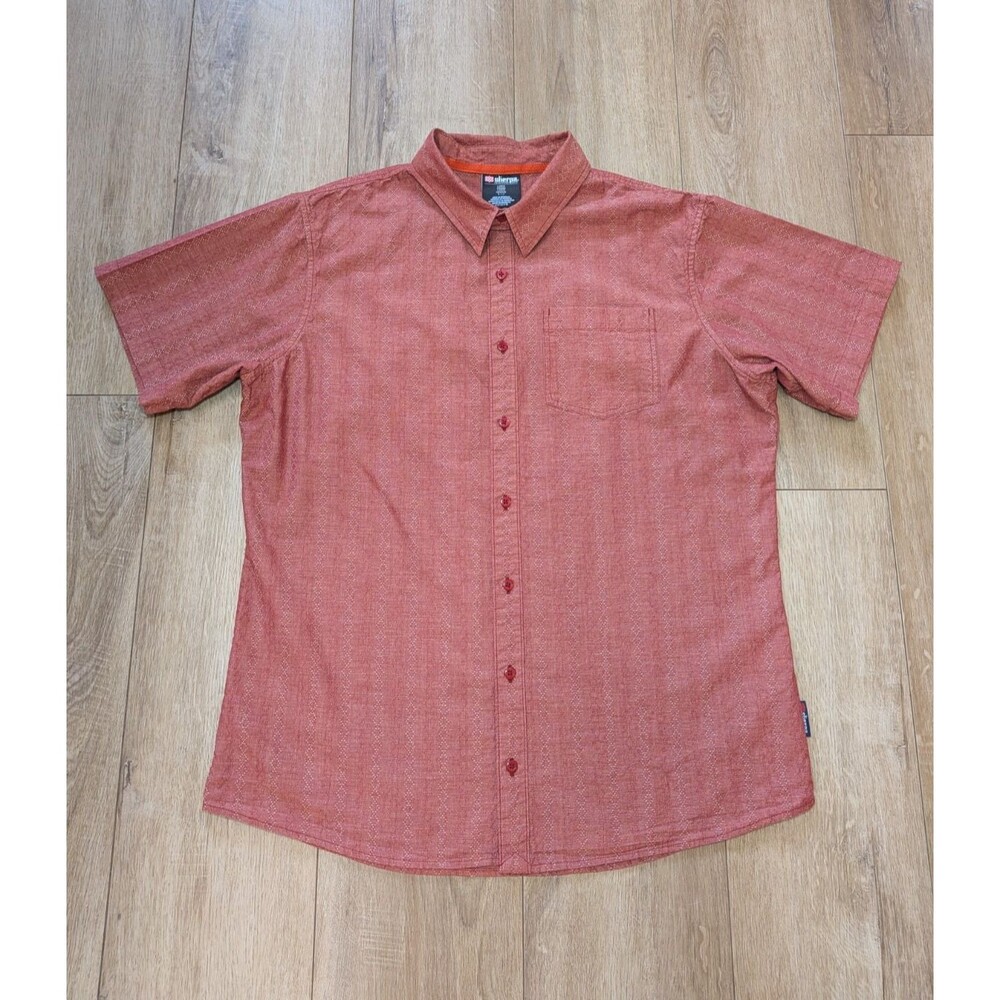 Sherpa Adventure Gear Men's L Short Sleeve Button Down Shirt Hemp Yak